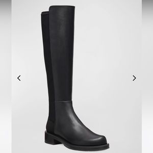 Stuart Weitzman half n half bold boot; stretch leather tall boot